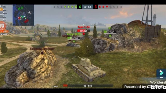Чисто игра на т-34 в WoT Blitz
