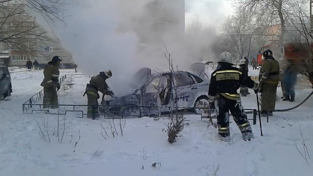 В Рубцовске сгорело такси