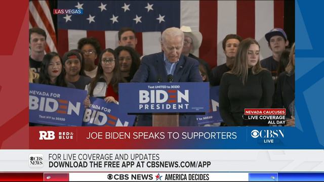 Joe Biden, as Sanders takes commanding lead in Nevada: "I plan on coming back"