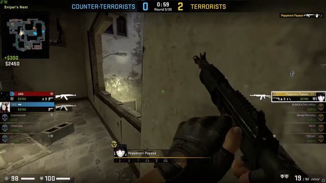 CS:GO 1v4, bomb dropped