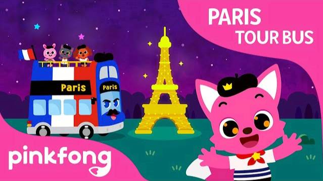 Paris Tour Bus | Bus Songs | Wheels on the Bus | Pinkfong Songs for Children