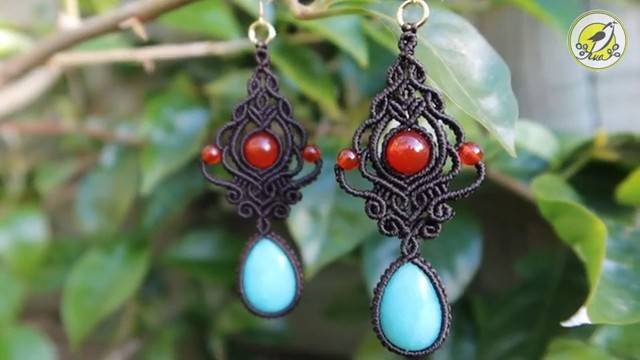 Macrame by Afeng： 2021-30｜Macrame Tutorial｜Macrame Earrings｜Memory｜编绳｜DIY