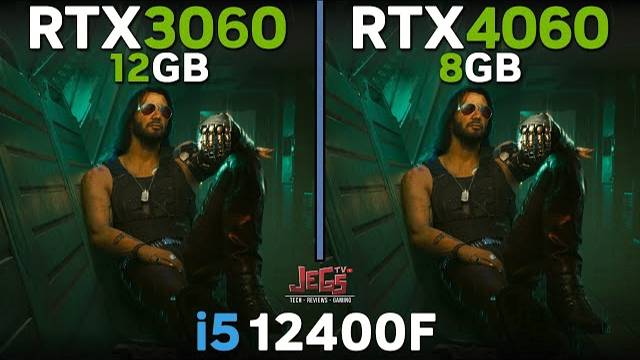 сравнение RTX3060 12GB VS RTX4060 8GB (i5 12400F)