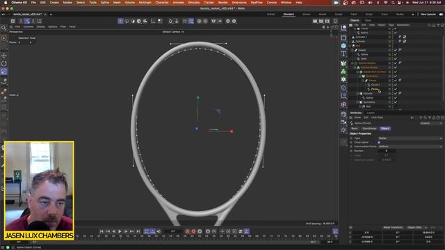 How to 3d Model a Tennis Racket in Cinema 4D 2023