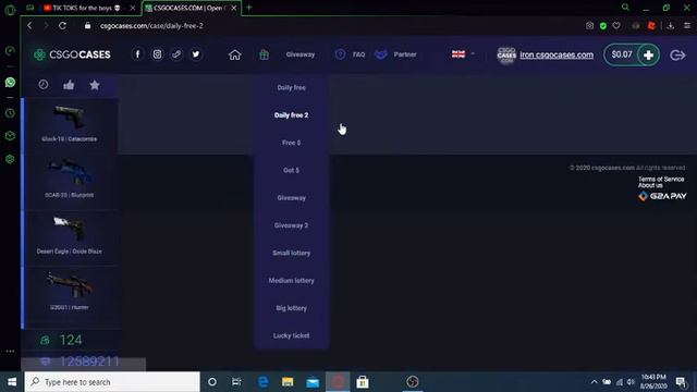 opening daily free cases in csgocases.com untill i get a knife pt.22
