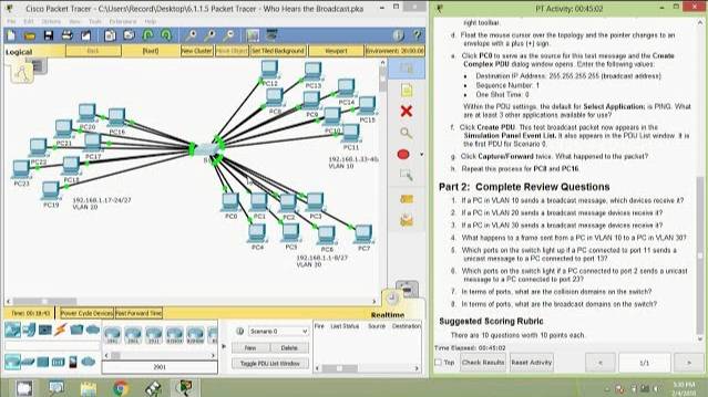 6.1.1.5 Packet Tracer - Who Hears the Broadcast