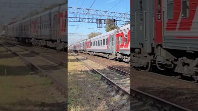 Электровоз ЭП20-035 (ТЧЭ-6) со скорым поездом №066В Воронеж - Москва.