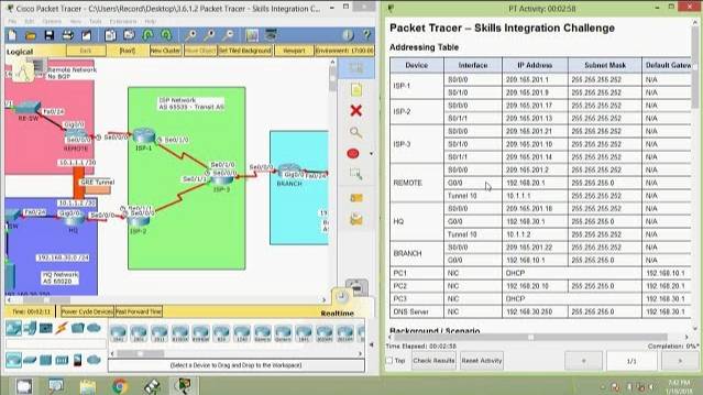 3.6.1.2 Packet Tracer - Skills Integration Challenge