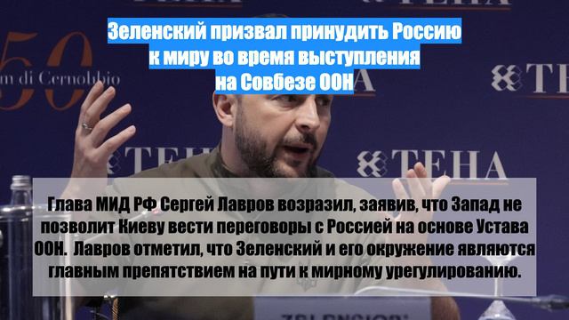 Зеленский призвал принудить Россию к миру во время выступления на Совбезе ООН