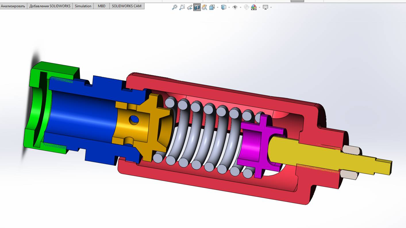 Создание сборки/разборки механизма в SolidWorks.