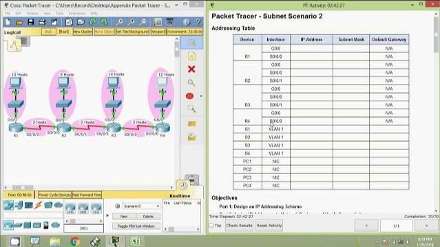 Appendix Packet Tracer - Subnetting Scenario 2