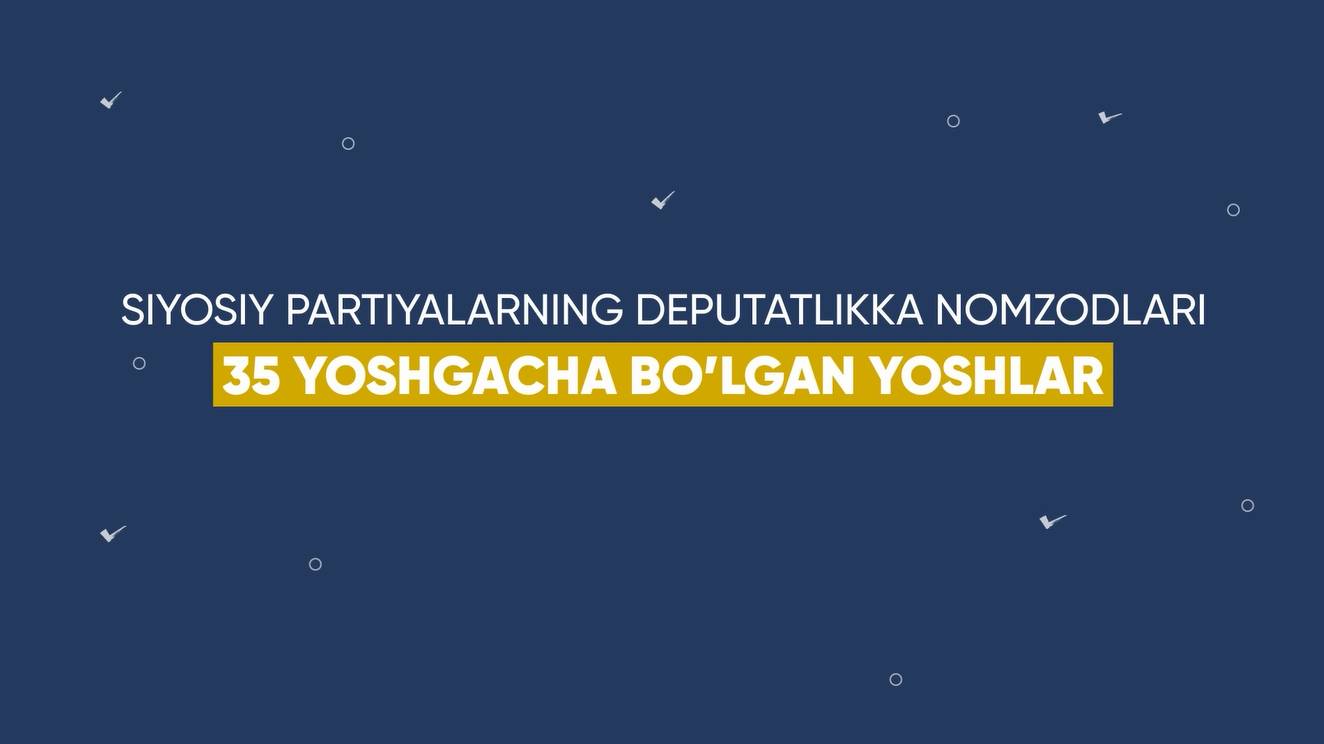 Siyosiy partiyalardan deputatlikka nomzodlar — 35 yoshgacha bo'lgan yoshlar