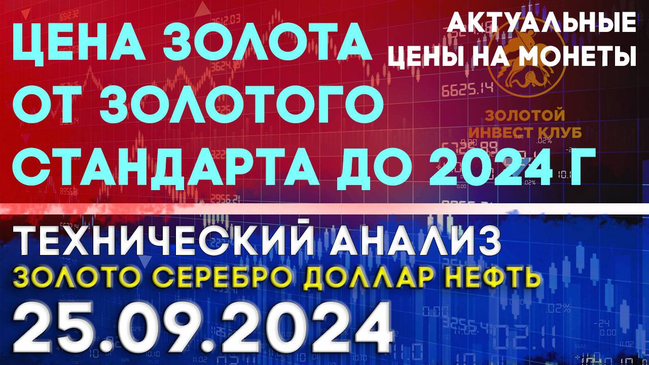 Цена золота от золотого стандарта до 2024 г. Анализ рынка золота, серебра, нефти, доллара 25.09.2024