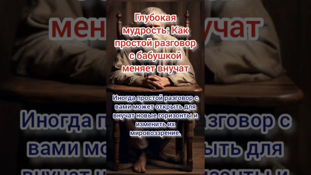 Глубокая мудрость #внучата #мудрость #бабушка #психология