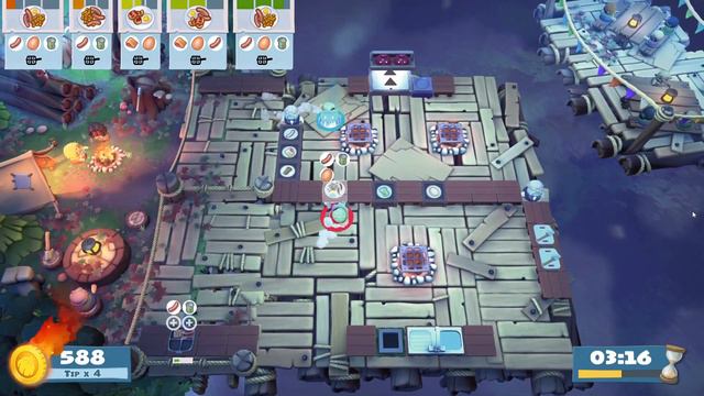 Overcooked! 2: Campfire Cook Off DLC Level 3-4, 4 Stars, Multiplayer (2 players)