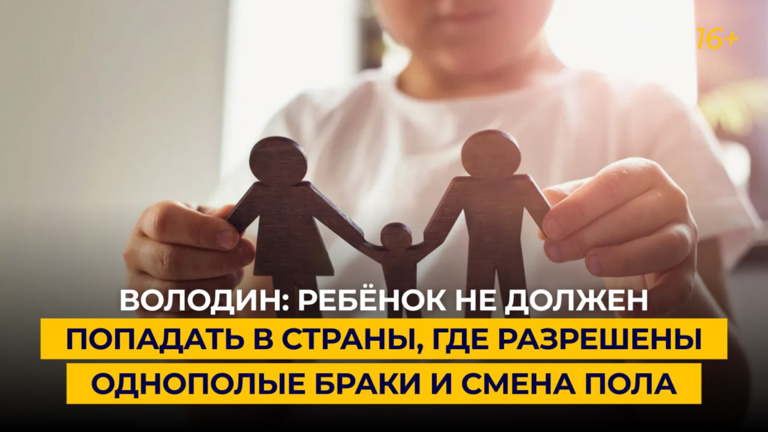 Володин: ребёнок не должен попадать в страны, где разрешены однополые браки и смена пола