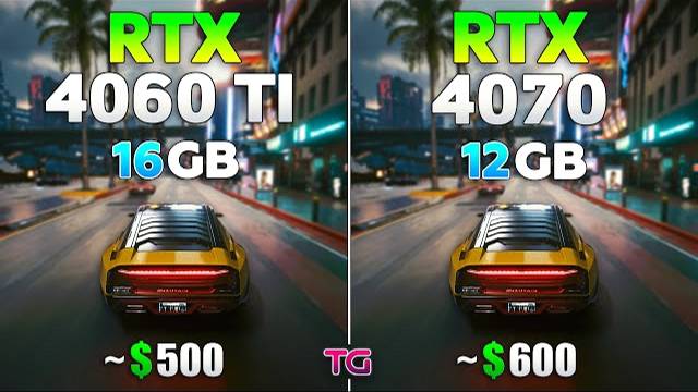 RTX 4060 Ti 16GB vs RTX 4070 - Test in 10 Games