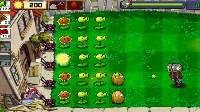 Полное прохождения plants vs zombies 1#