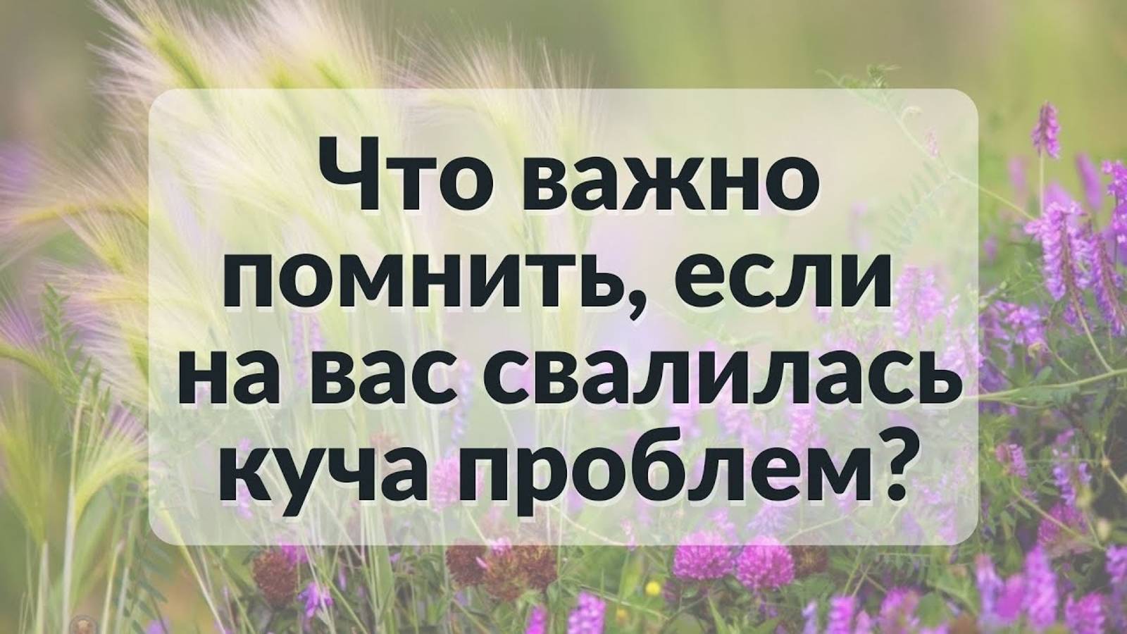 Что важно помнить, если на вас свалилась куча проблем?