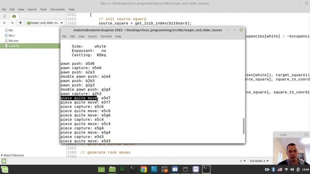 26-Bitboard CHESS ENGINE in C  generating SLIDER & LEAPER piece MOVES by attack tables lookup