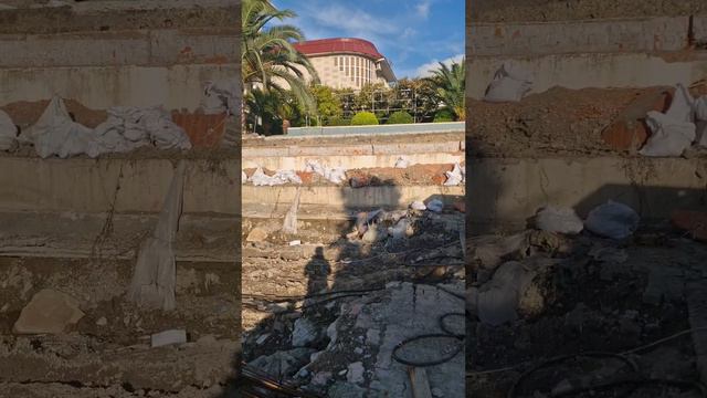 Послойная трамбовка строительной площадки.