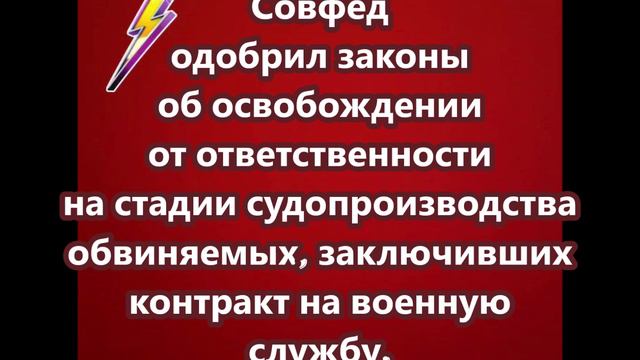 Совфед одобрил законы об освобождении от ответственности на стадии судопроизводства ...