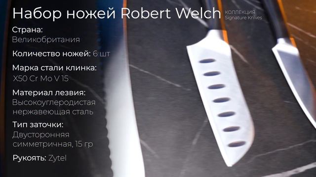 Набор из 6-ти ножей из нержавеющей стали в подставке Robert Welch Signature Knives SIGBK2097V/8-V2