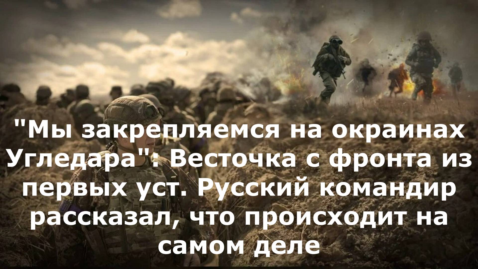 "Мы закрепляемся на окраинах Угледара": Весточка с фронта из первых уст. Русский командир рассказал,