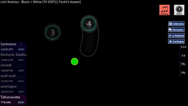 [Osu!] Iori Nomizu - Black + White (TV EDIT) [-Tochi's Insane] HDHR