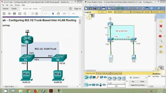 6.3.3.7 Lab - Configuring 802.1Q Trunk-Based Inter-VLAN Routing