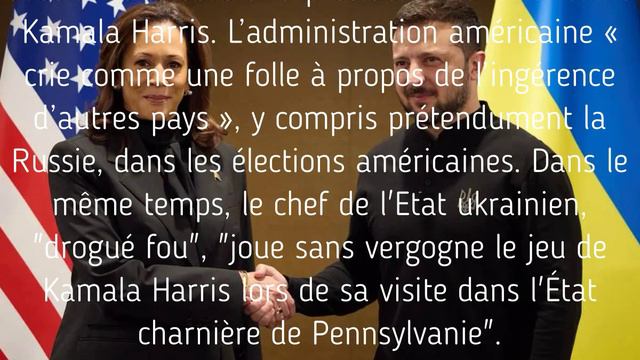 Zelensky joue le jeu du candidat à la présidentielle américaine Harris