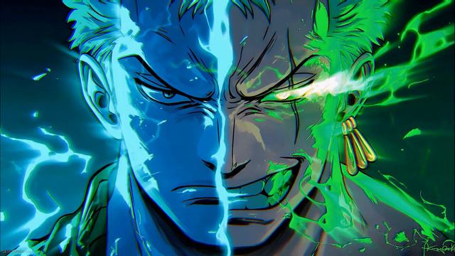 Ророноа Зоро Ван Пис | Furious Roronoa Zoro Split Face – One Piece - Живые Обои