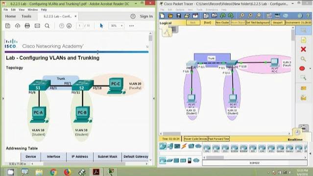 6.2.2.5 Lab - Configuring VLANs and Trunking