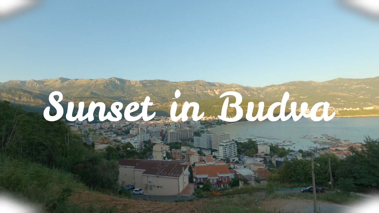 Sunset in Budva, Montenegro. 4K video.