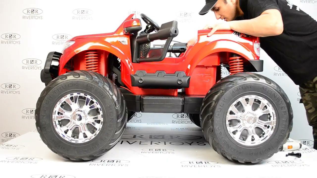 Детский электромобиль Ford Monster Truck (RiverToys, DK MT550, сборка)