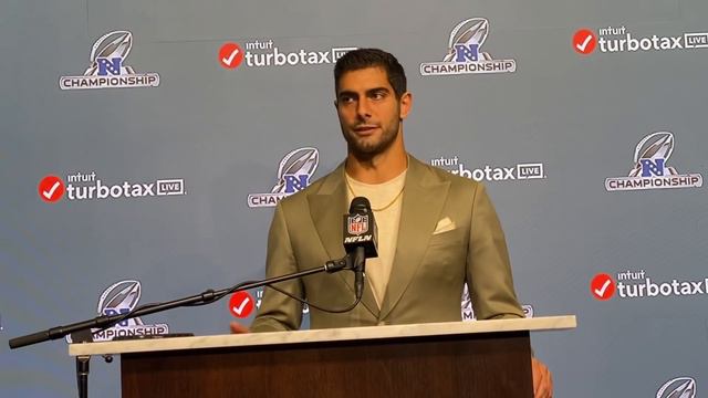 An emotional Jimmy Garoppolo at possibly his last press conference as a 49er