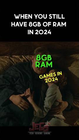 When you still have 8gb of RAM in 2024. #gaming #pcmemes #memes #ram #8gbram