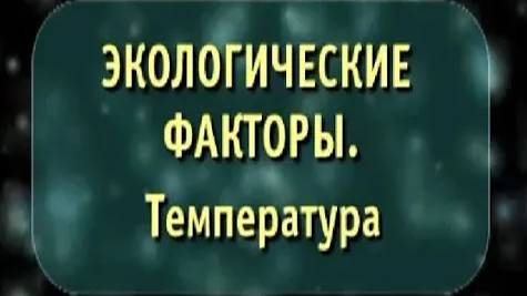 Экологические факторы. Температура. Биология