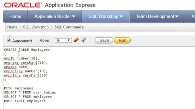 Oracle Tutorial - Create and Drop a Table Example