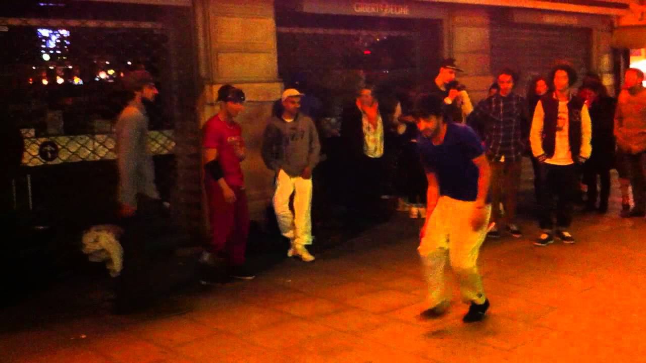 Street dancing in Paris Latin Quarter.