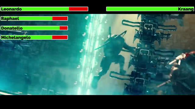 Teenage Mutant Ninja Turtles: Out of the Shadows (2016) Final Battle with healthbars