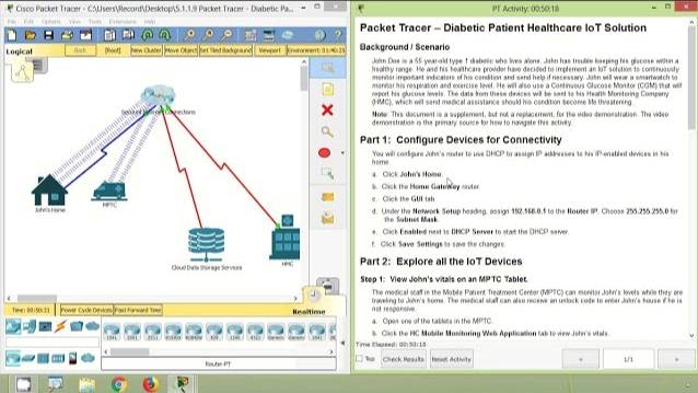 5.1.1.9 Packet Tracer - Diabetic Patient Healthcare IoT Solution