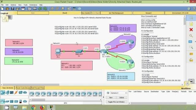 How to Configure IPv4 Directly Attached Static Routes in CISCO Packet Tracer