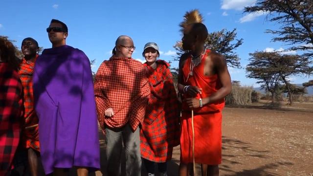 Maasai dance with tourists @ Maasai Village, Kenya