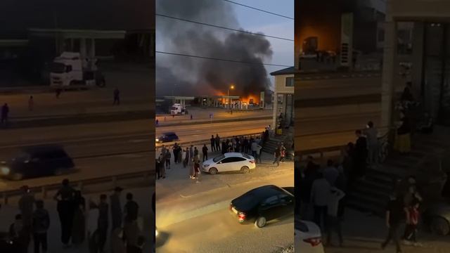 В Махачкале произошел взрыв на заправке в районе Хушетского поворота.