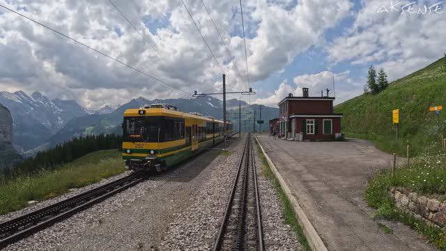 Дубль - (5K 60fps HDR): "По горным серпантинам,на трамвайчике,с восточной скалы Лаутербруннена", 4К