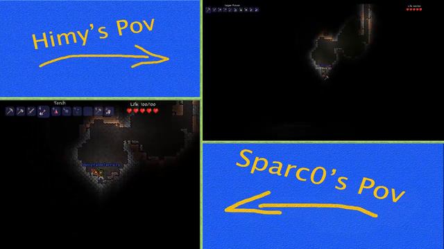Terraria Bros| #2| Sparc0 ft. Himy - Split Screen Survival