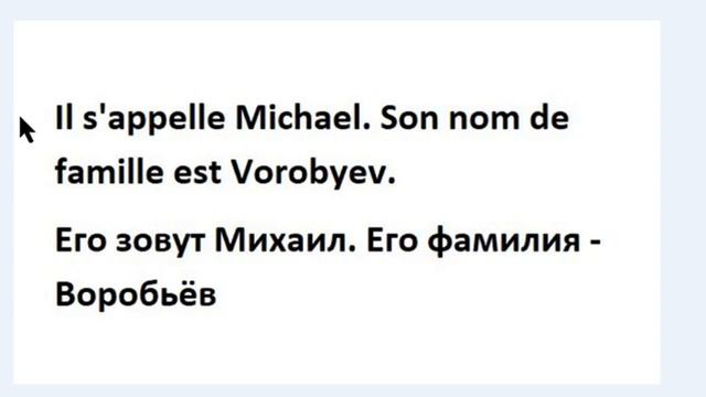 Как сказать Меня зовут + упражение (словарный запас на французском)