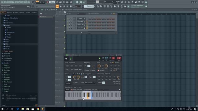 FL Studio Разделение MIDI-клавиатуры на регистры и тембры