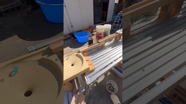 2 meter wooden wave healing marble rolling ASMR⑤#marblerun #marbletrack #satisfying